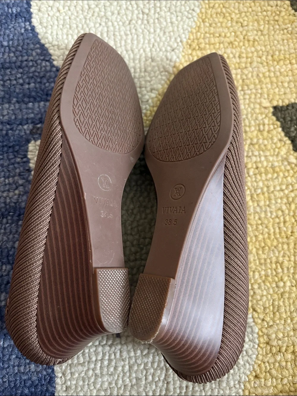 Vivaia Margot squared toe espresso wedge 38.5 NEW